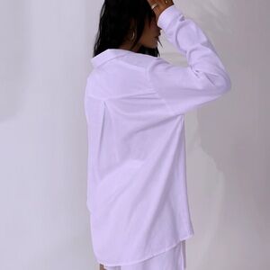 Princess Polly Lilac Oversized Button-Up Long Sleeve Shirt Size 0 Lavender